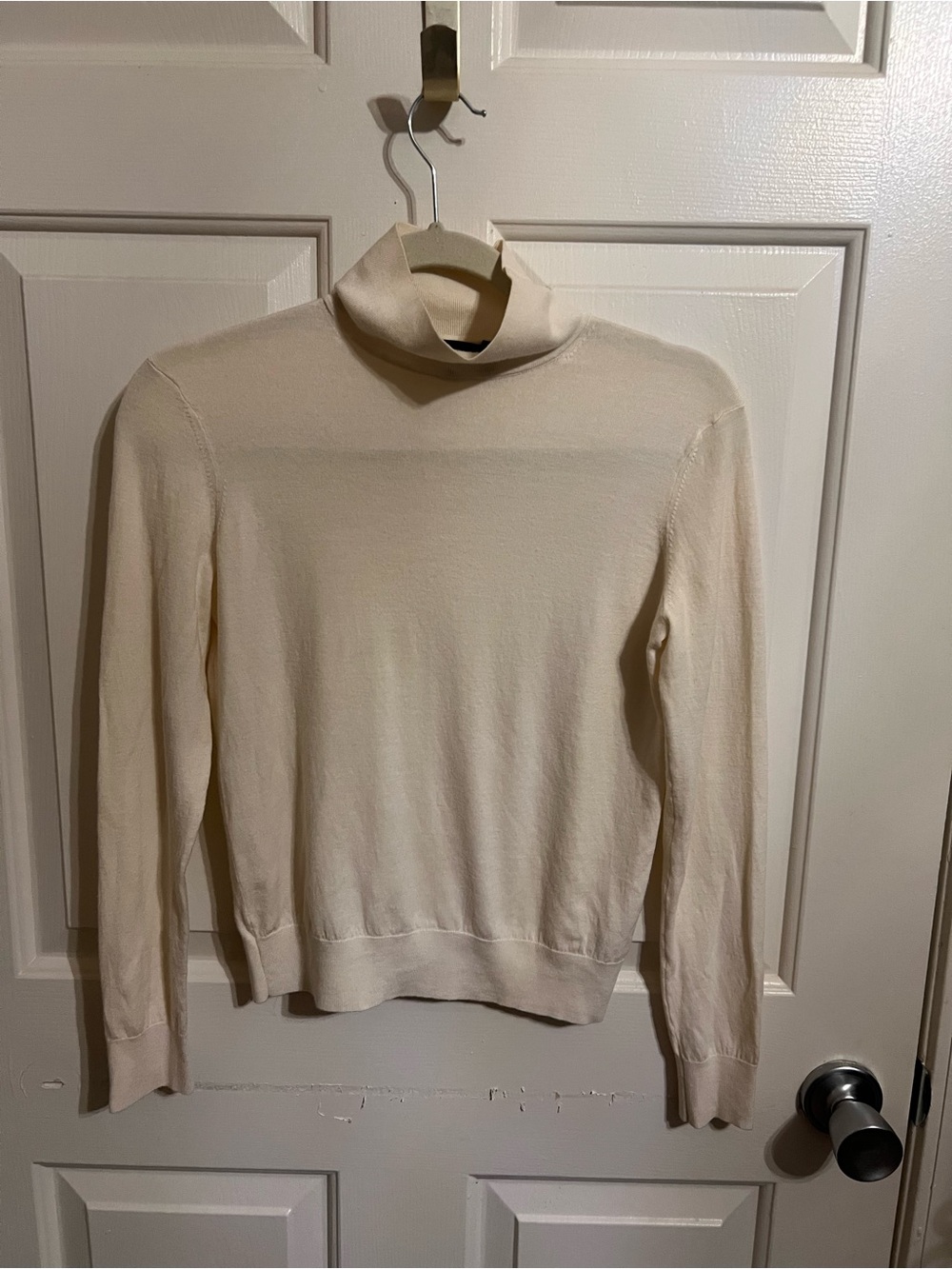 Theory Cream Turtleneck Sweater
